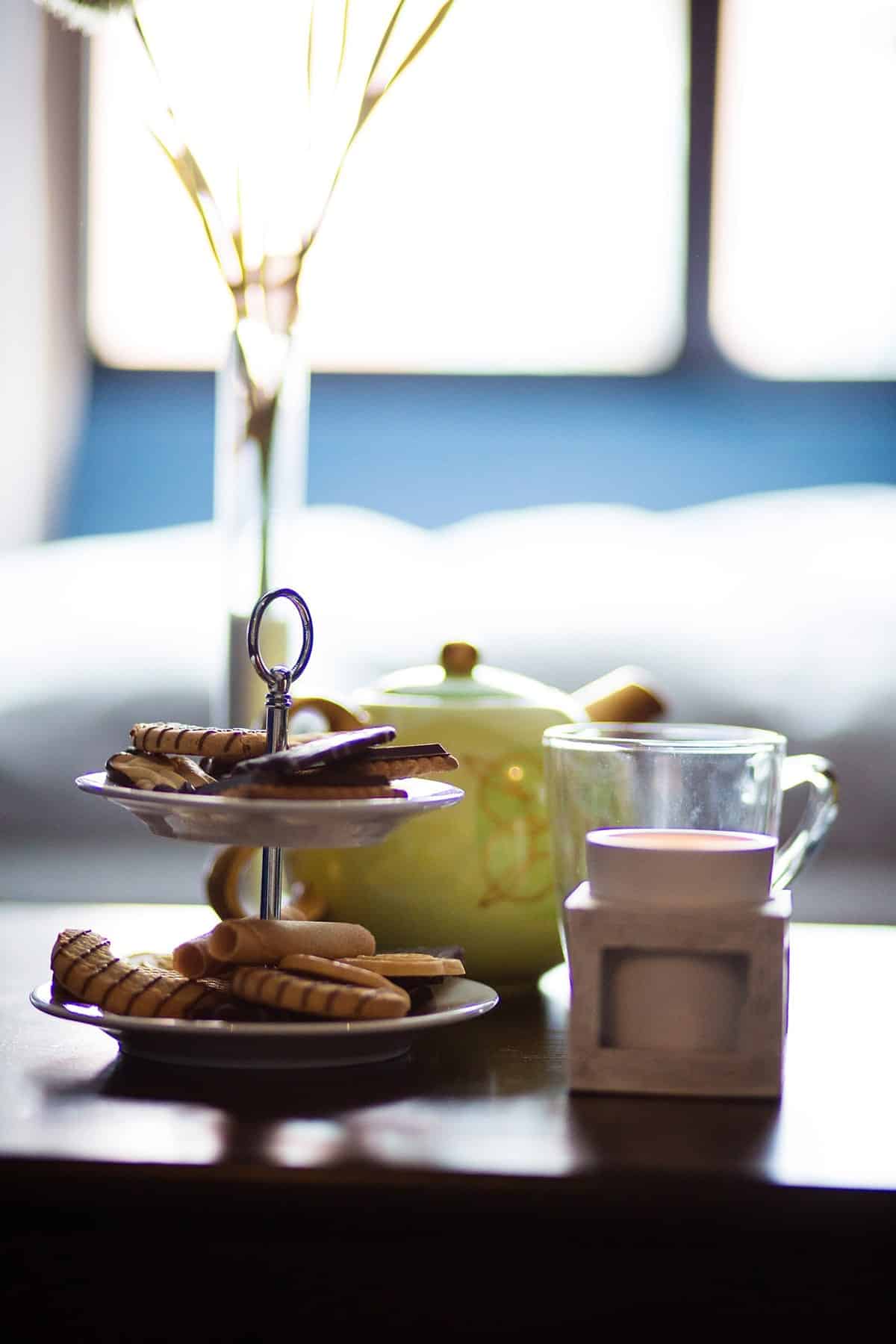 English tea set served at a hotel