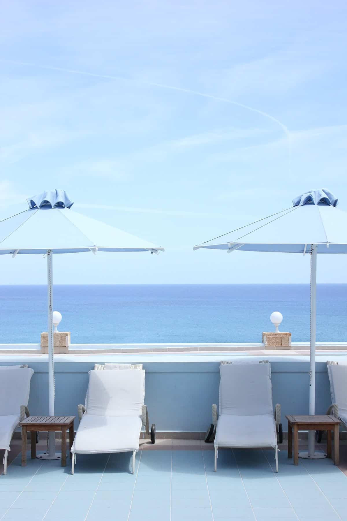 Hotel rooftop overviewing the sea