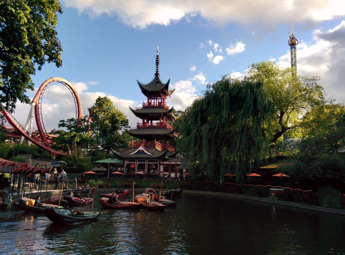 Pagoda in Tivoli gardens Copenhagen