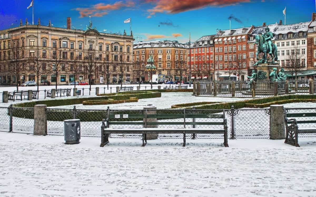 Snow in Copenhagen Denmark