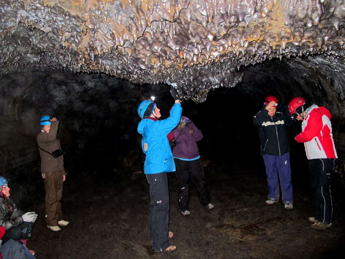 Leidarendi Lava cave Iceland