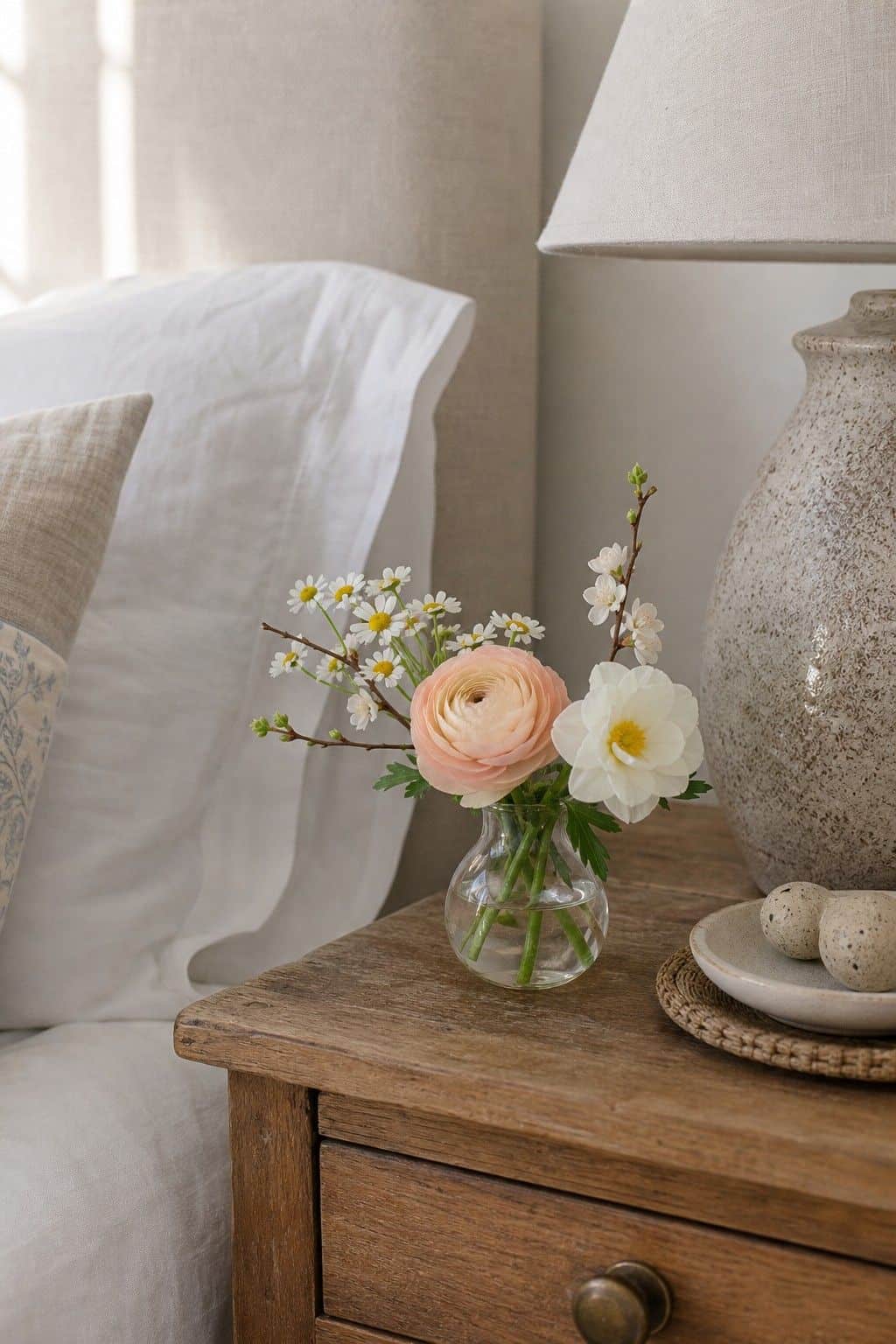 Guest Room Mini Vase shown as a realistic Pretty Wild World image for 18 Easter Flower Arrangements for a Fresh Joyful Spring Home.