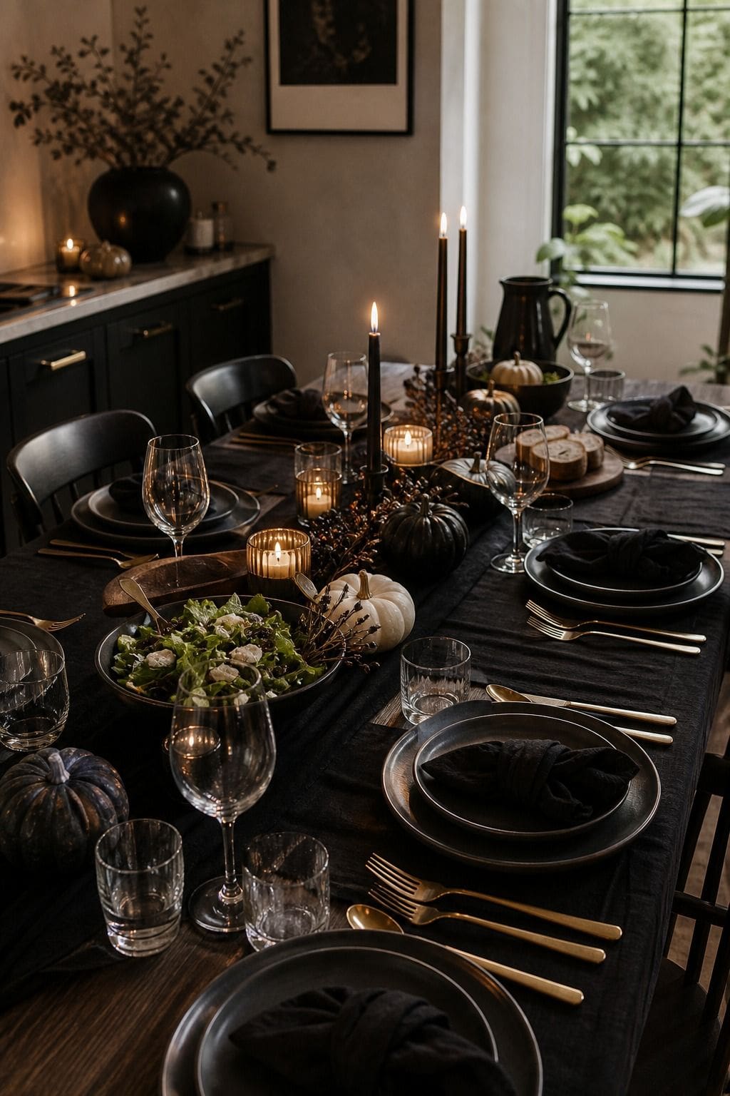 Table Guests Can Use shown as a realistic Pretty Wild World image for 19 Halloween Dining Table Decor Ideas for a Spooky Dinner Party.