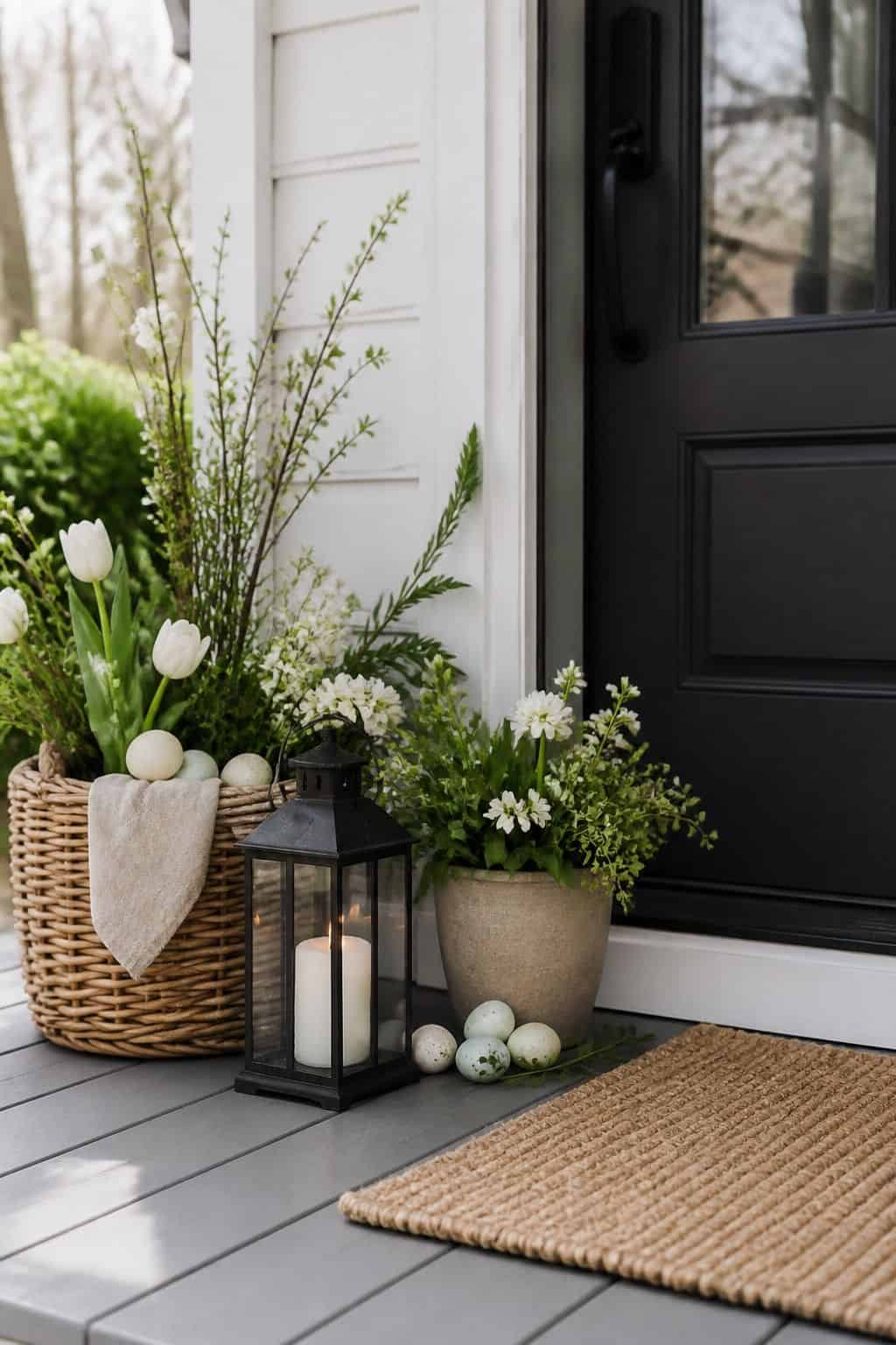 One Edited Easter Moment shown as a realistic Pretty Wild World image for 17 Easter Front Porch Decor Ideas for a Fresh Spring Welcome.
