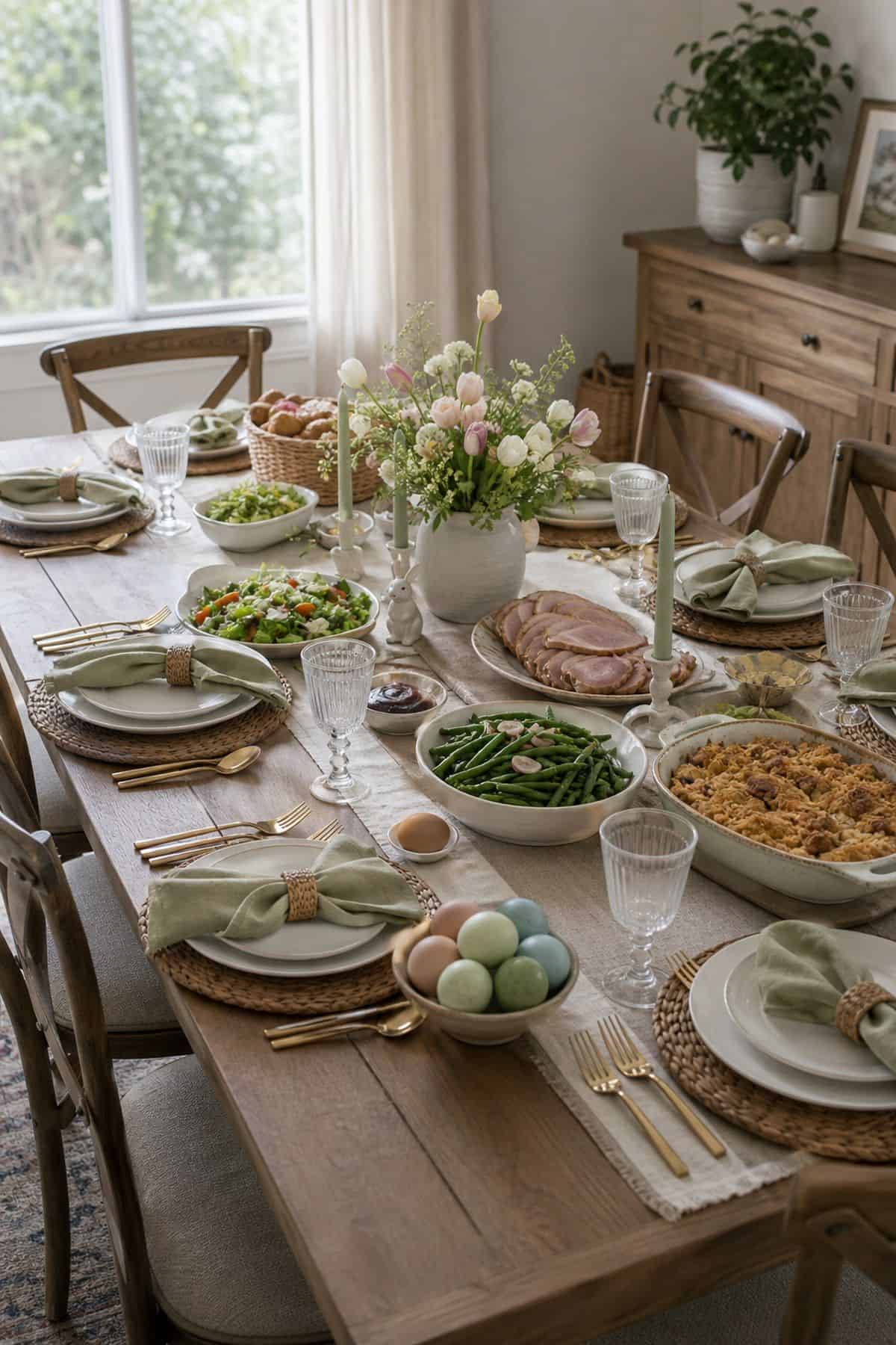 A Table That Still Works shown as a realistic Pretty Wild World image for 20 Easter Table Decorations for a Fresh Beautiful Brunch.