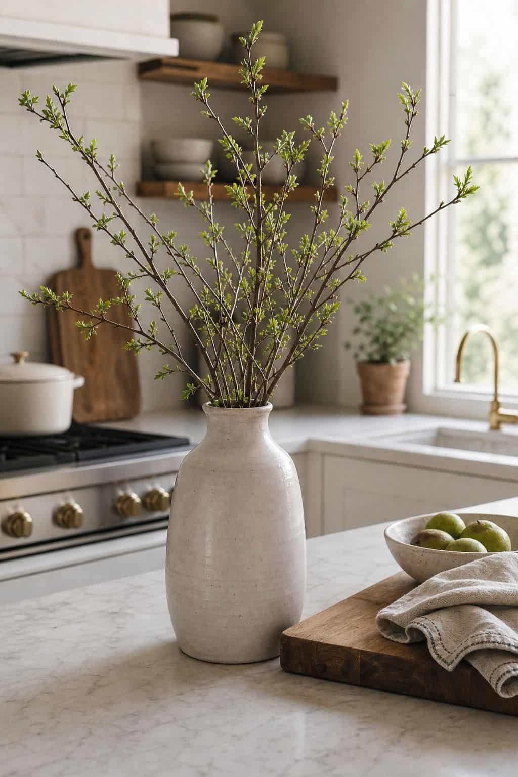 Single Branch Arrangement shown as a realistic Pretty Wild World image for 18 Zen Chic Home Decor Ideas for a Calm Polished Home.