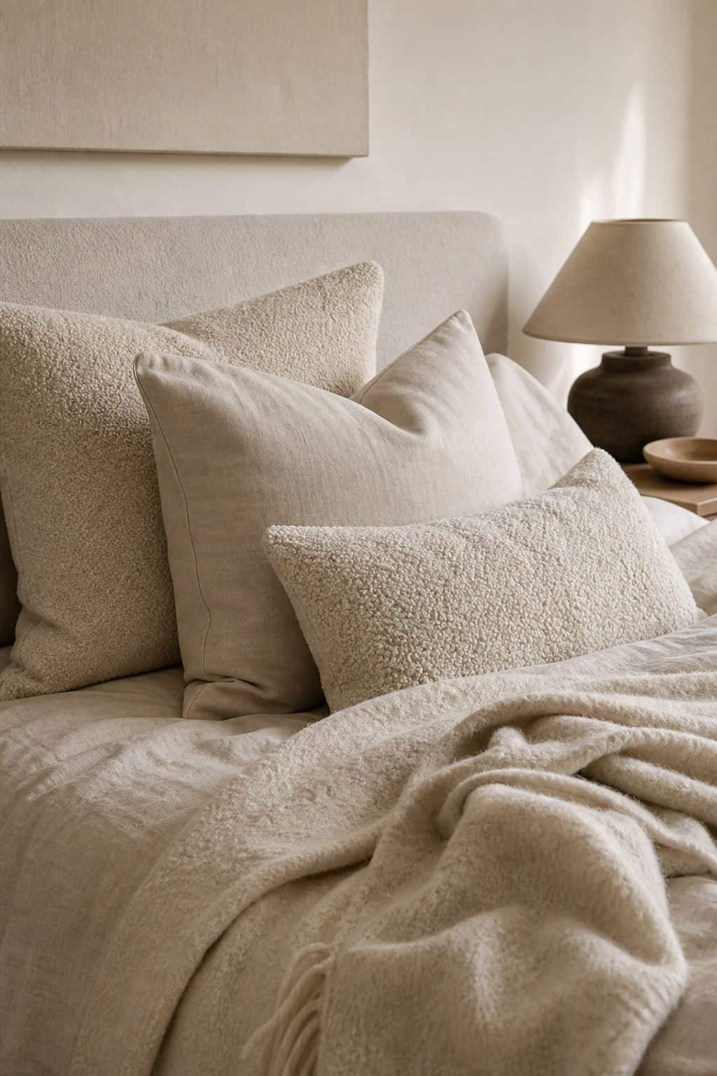 Layered Cream Textures shown as a realistic Pretty Wild World image for 18 Zen Chic Home Decor Ideas for a Calm Polished Home.