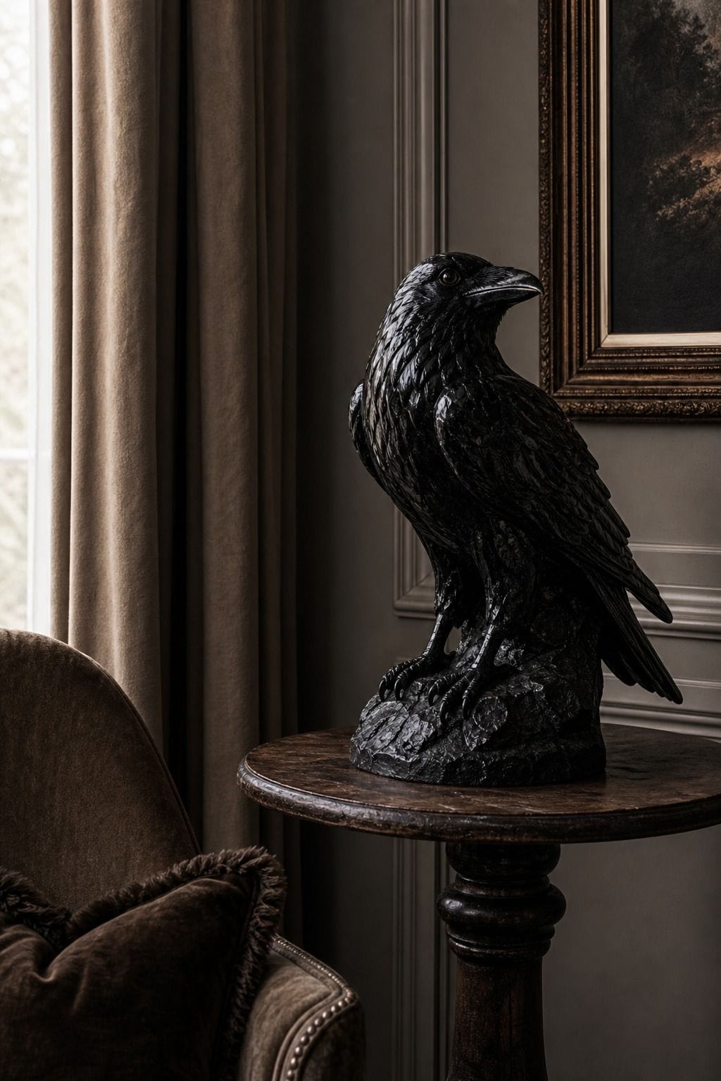 Single statement Halloween object styled in an elegant room