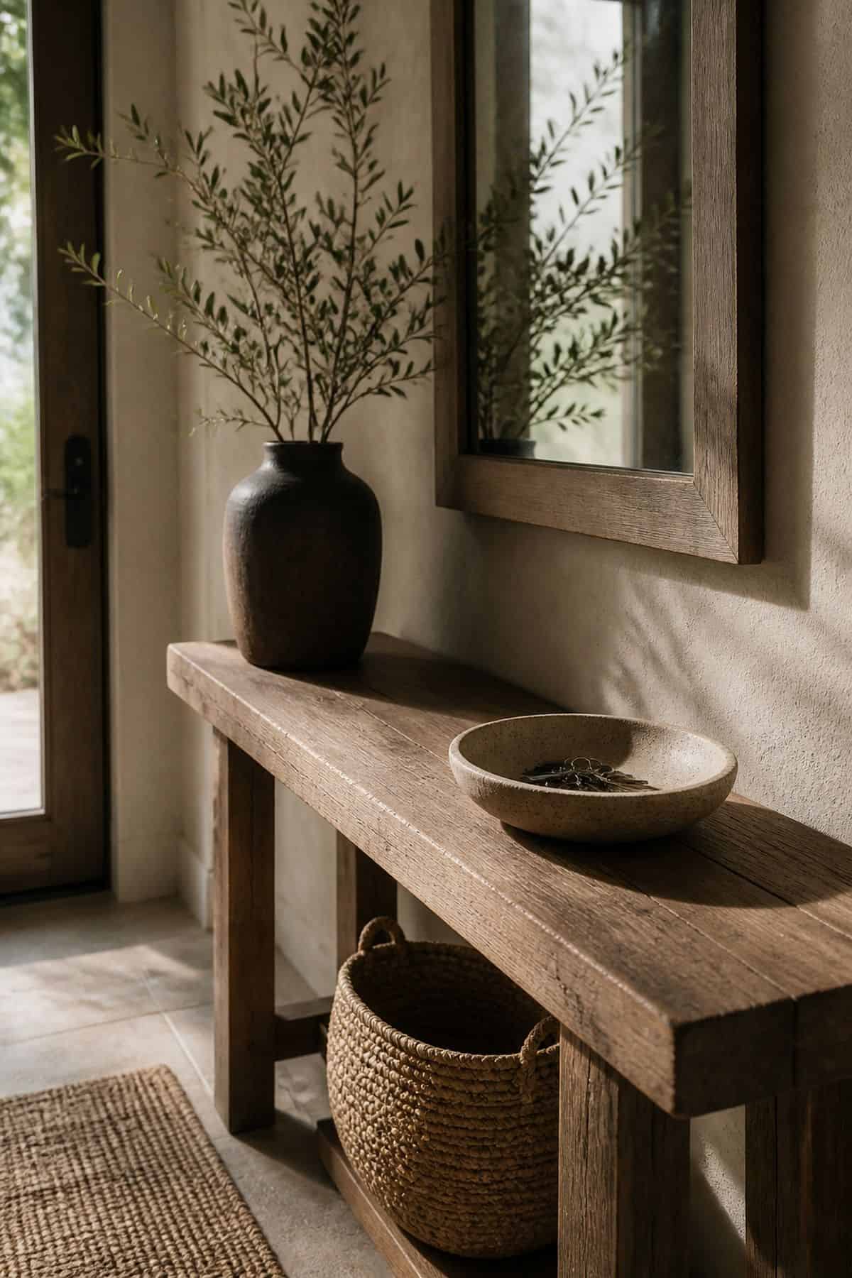 Quiet Entryway Bowl zen home decor idea with calm natural textures