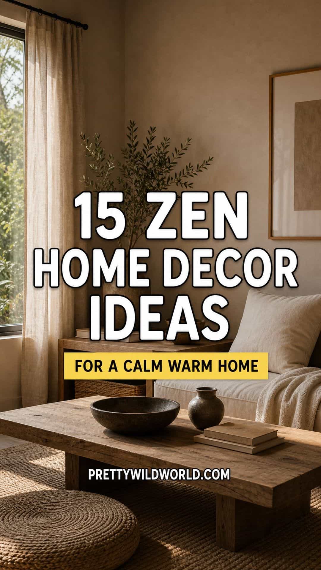 Zen home decor ideas for a calm warm home Pinterest pin