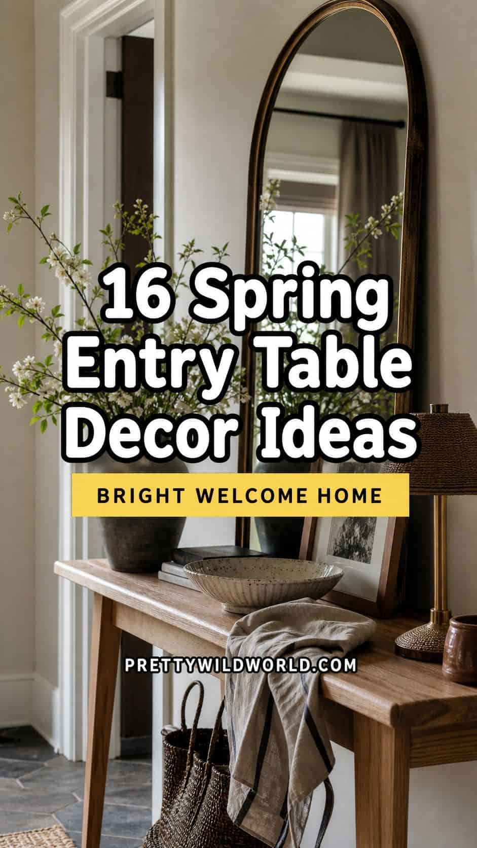 Spring entry table decor ideas Pinterest pin