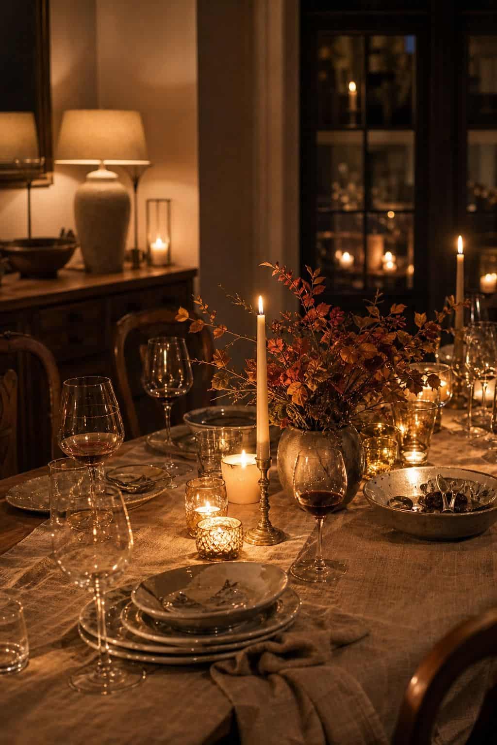 After-Dinner Glow shown as a realistic Pretty Wild World image for 20 Fall Thanksgiving Decor Ideas for a Welcoming Home.