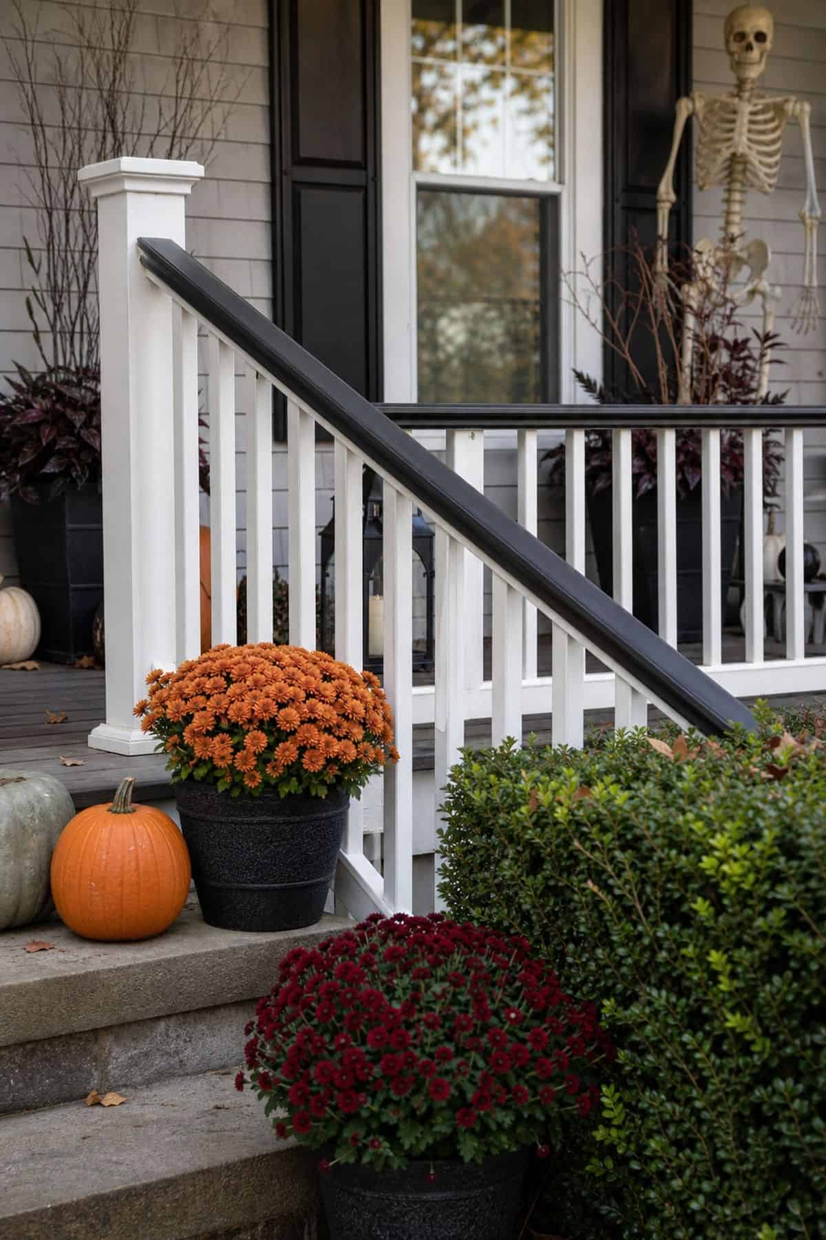 Porch Rail Kept Clear shown as a realistic Pretty Wild World image for 18 Outdoor Halloween Decor Ideas for a Spooky Weather-Ready Yard.