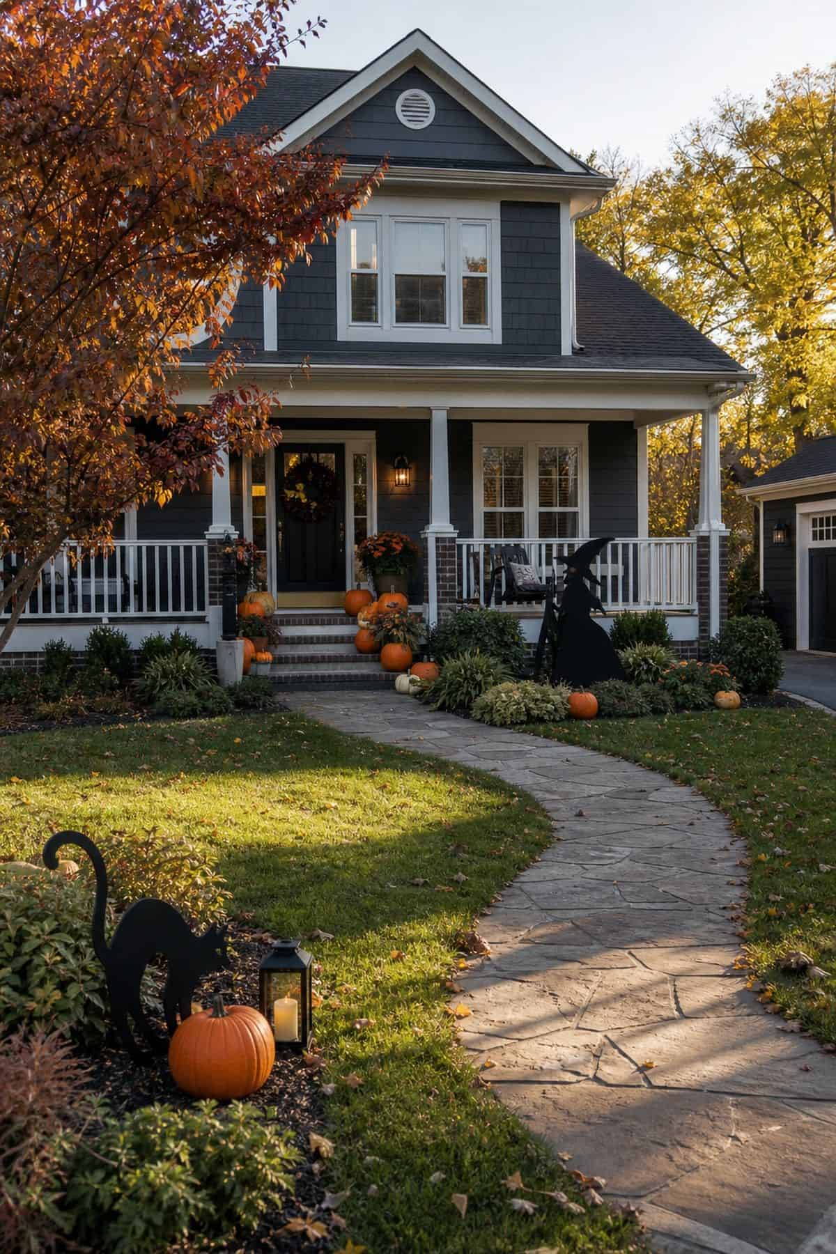 Yard That Still Functions shown as a realistic Pretty Wild World image for 18 Outdoor Halloween Decor Ideas for a Spooky Weather-Ready Yard.