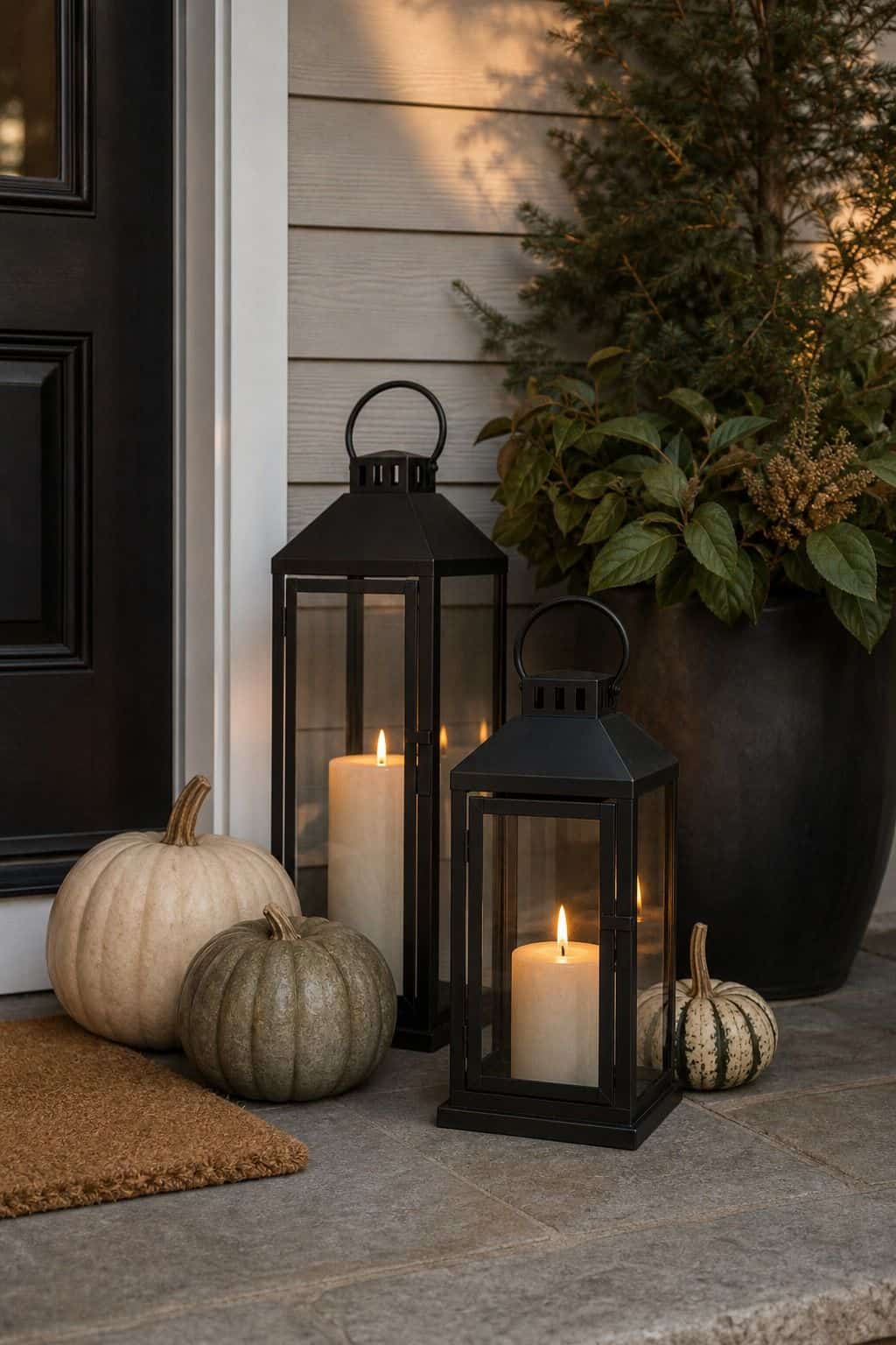 Porch Lantern Pair shown as a realistic Pretty Wild World image for 15 Simple Halloween Decor Ideas That Look Stylish Fast.