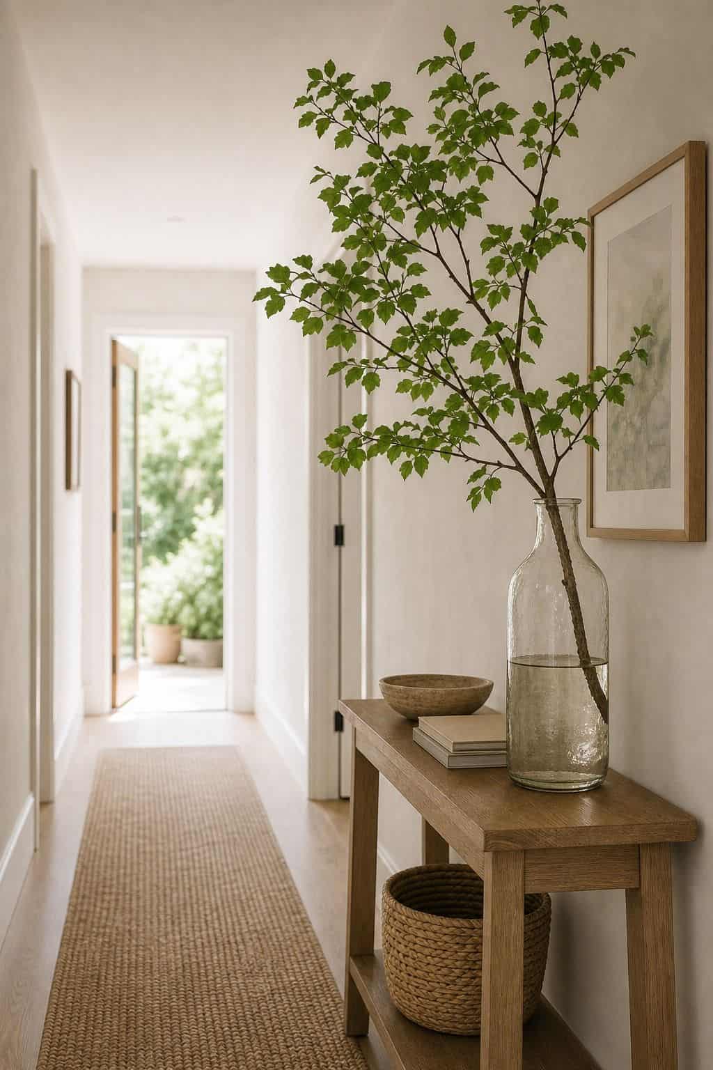 Fresh Green Branch shown as a realistic Pretty Wild World image for 15 Summer Hallway Decor Ideas for a Light Airy Passage.
