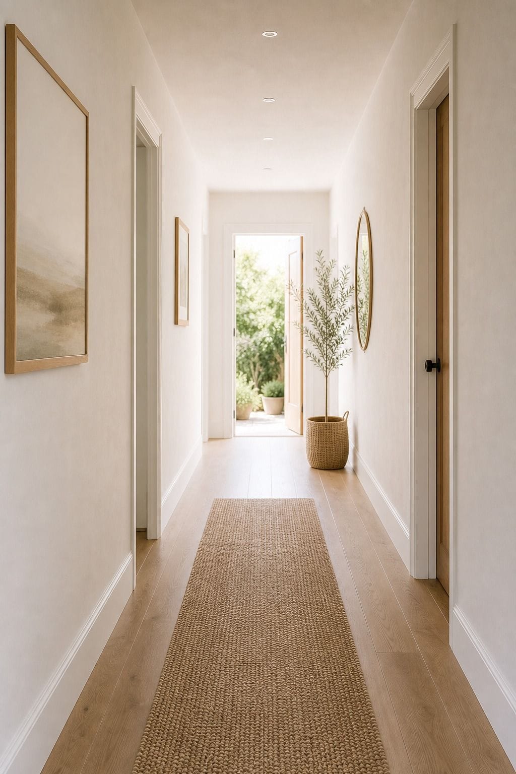 One Clear Sightline shown as a realistic Pretty Wild World image for 15 Summer Hallway Decor Ideas for a Light Airy Passage.