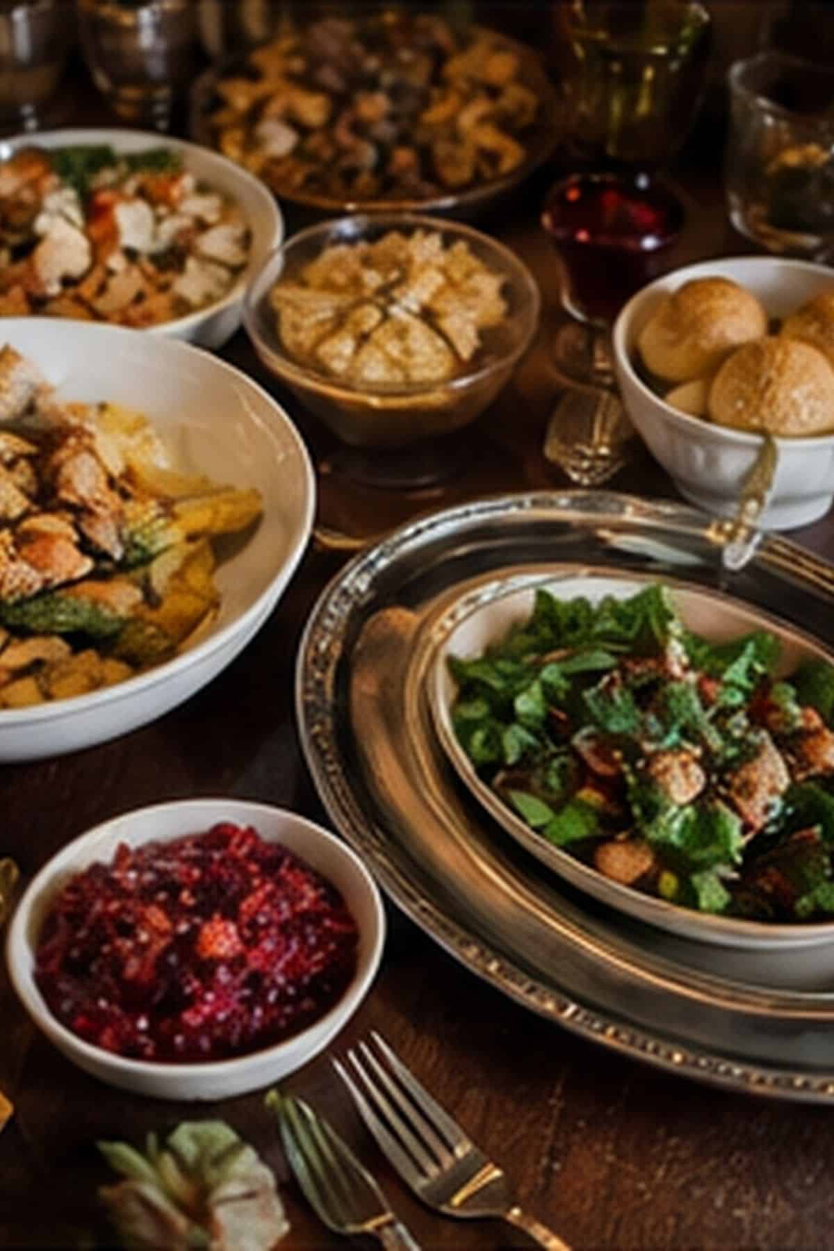 Buffet-Style Table shown as a realistic Pretty Wild World image for 18 Thanksgiving Table Setting Ideas That Feel Warm and Effortless.