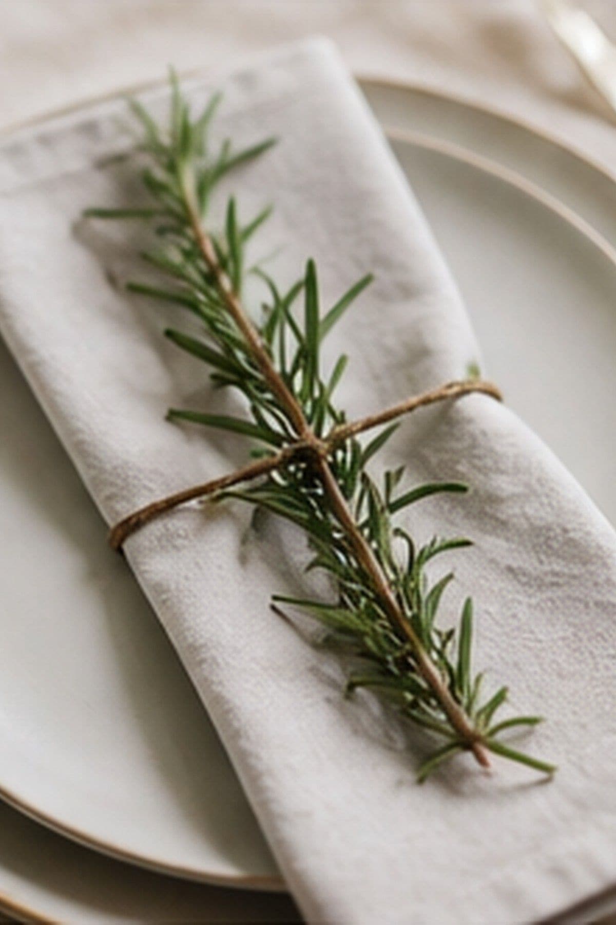 Name Tag With Greenery shown as a realistic Pretty Wild World image for 18 Thanksgiving Table Setting Ideas That Feel Warm and Effortless.