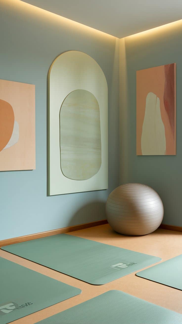 Explore 10 calming and peaceful home gym decor ideas that help create a soothing space for your workout routine.