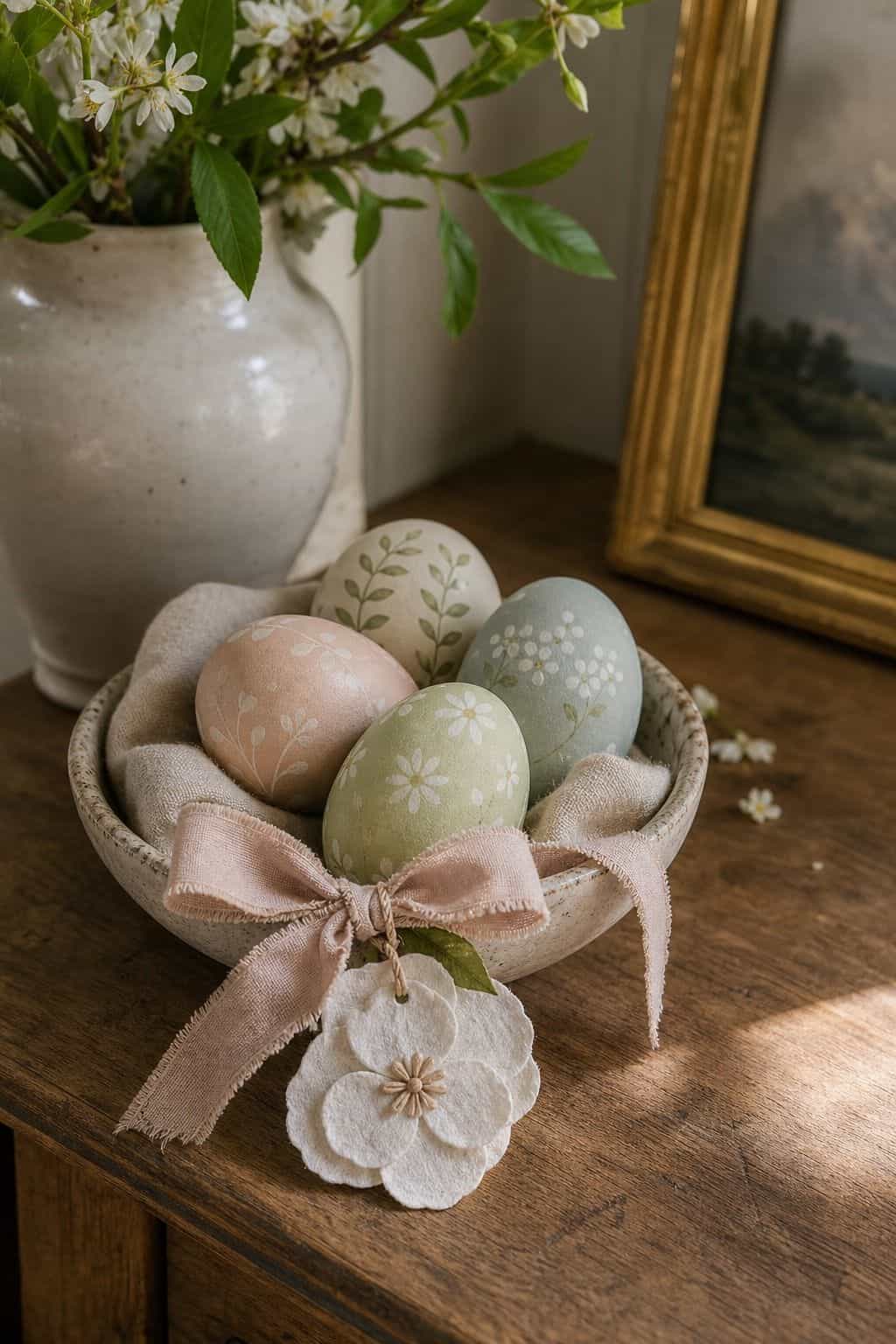 One Handmade Detail shown as a realistic Pretty Wild World image for 20 Easter Decorating Ideas for a Fresh Cheerful Home.