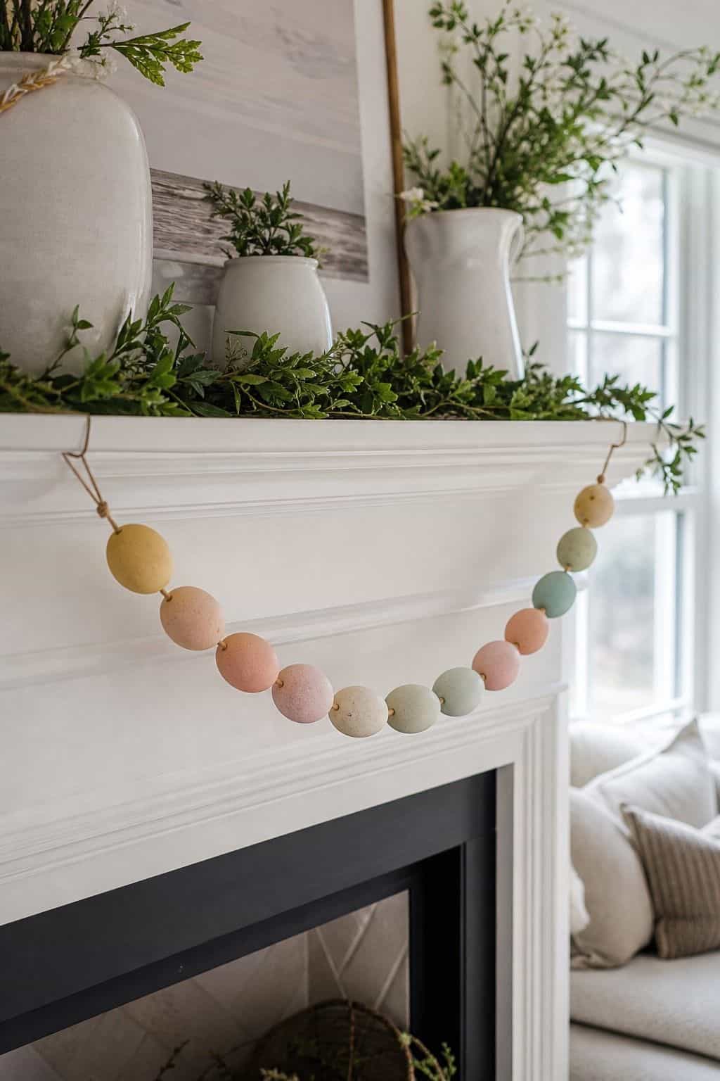 Pastel Egg Garland shown as a realistic Pretty Wild World image for 15 Easter Garland Ideas for a Fresh Festive Home.