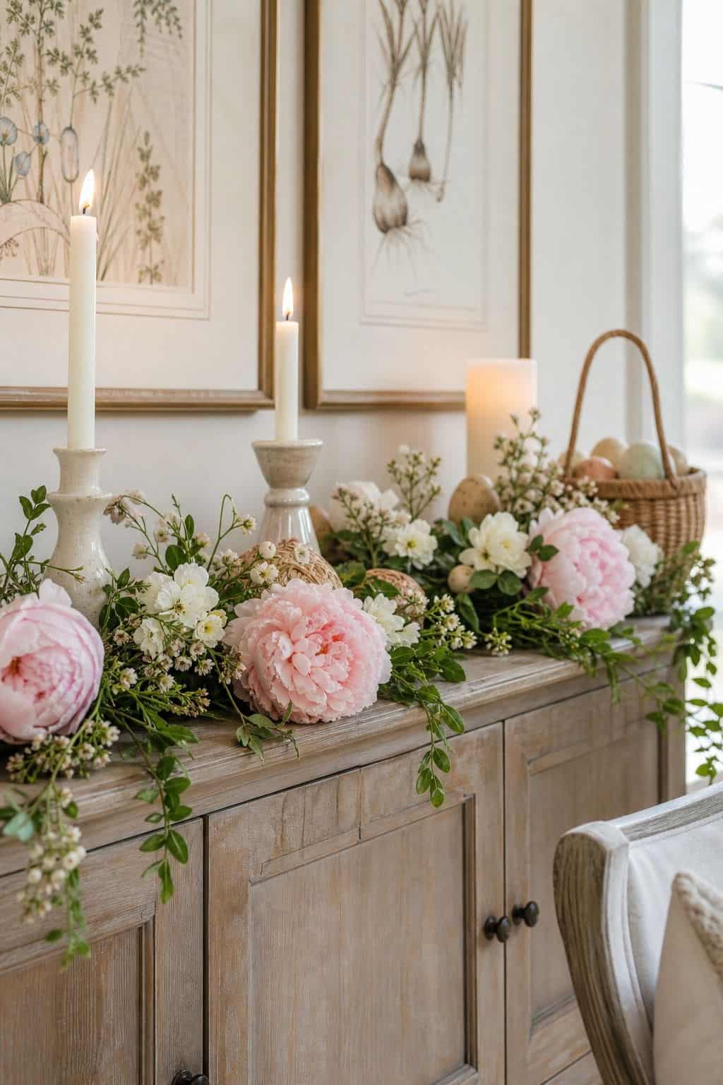 Soft Floral Garland shown as a realistic Pretty Wild World image for 15 Easter Garland Ideas for a Fresh Festive Home.