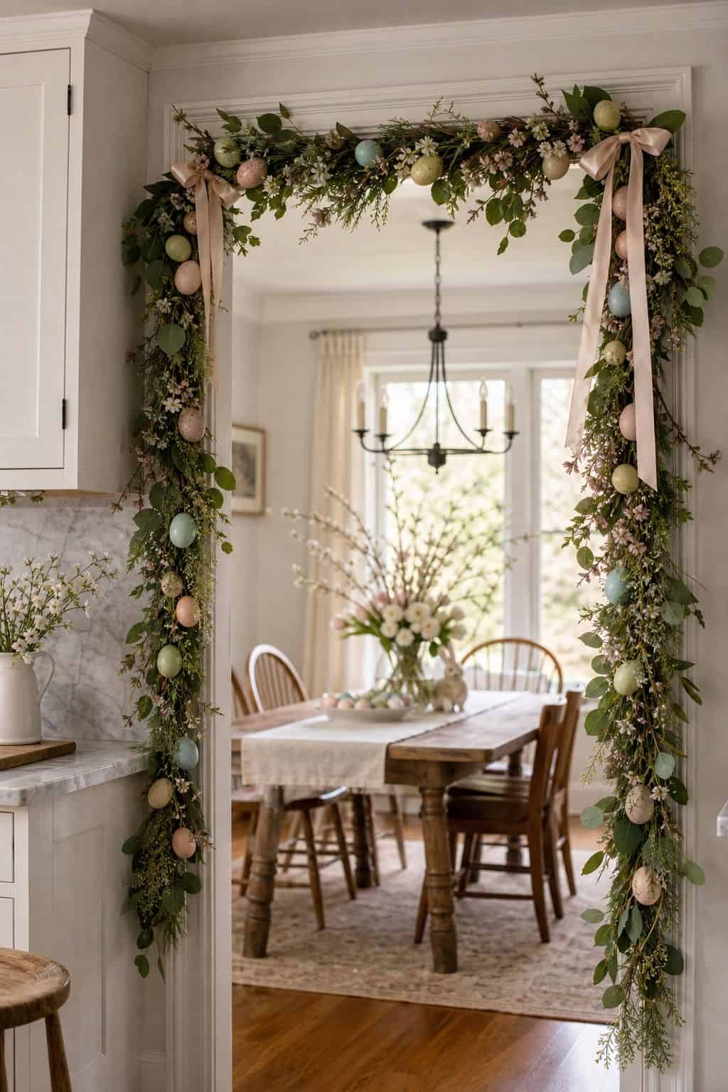 Doorway Garland shown as a realistic Pretty Wild World image for 15 Easter Garland Ideas for a Fresh Festive Home.