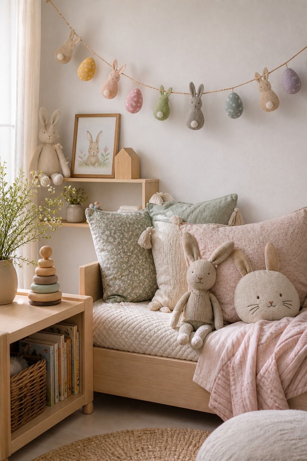 Kids Room Garland shown as a realistic Pretty Wild World image for 15 Easter Garland Ideas for a Fresh Festive Home.