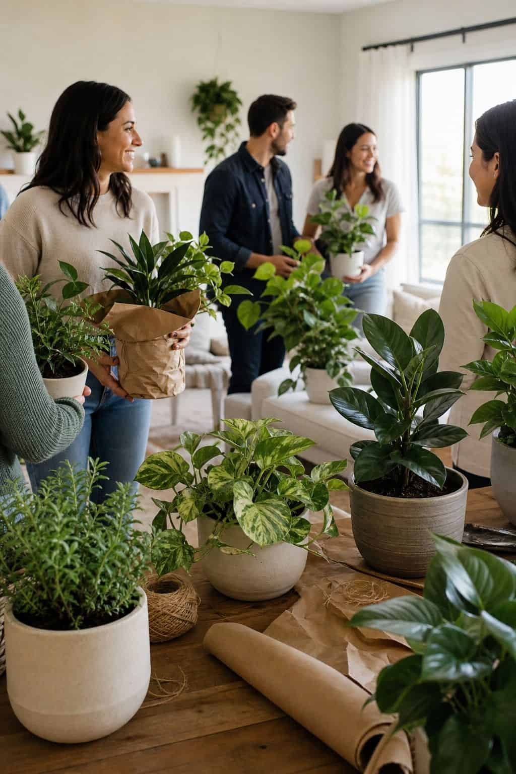 Bring a Plant Theme shown as a realistic Pretty Wild World image for 18 Housewarming Party Themes That Make a New Home Feel Loved.