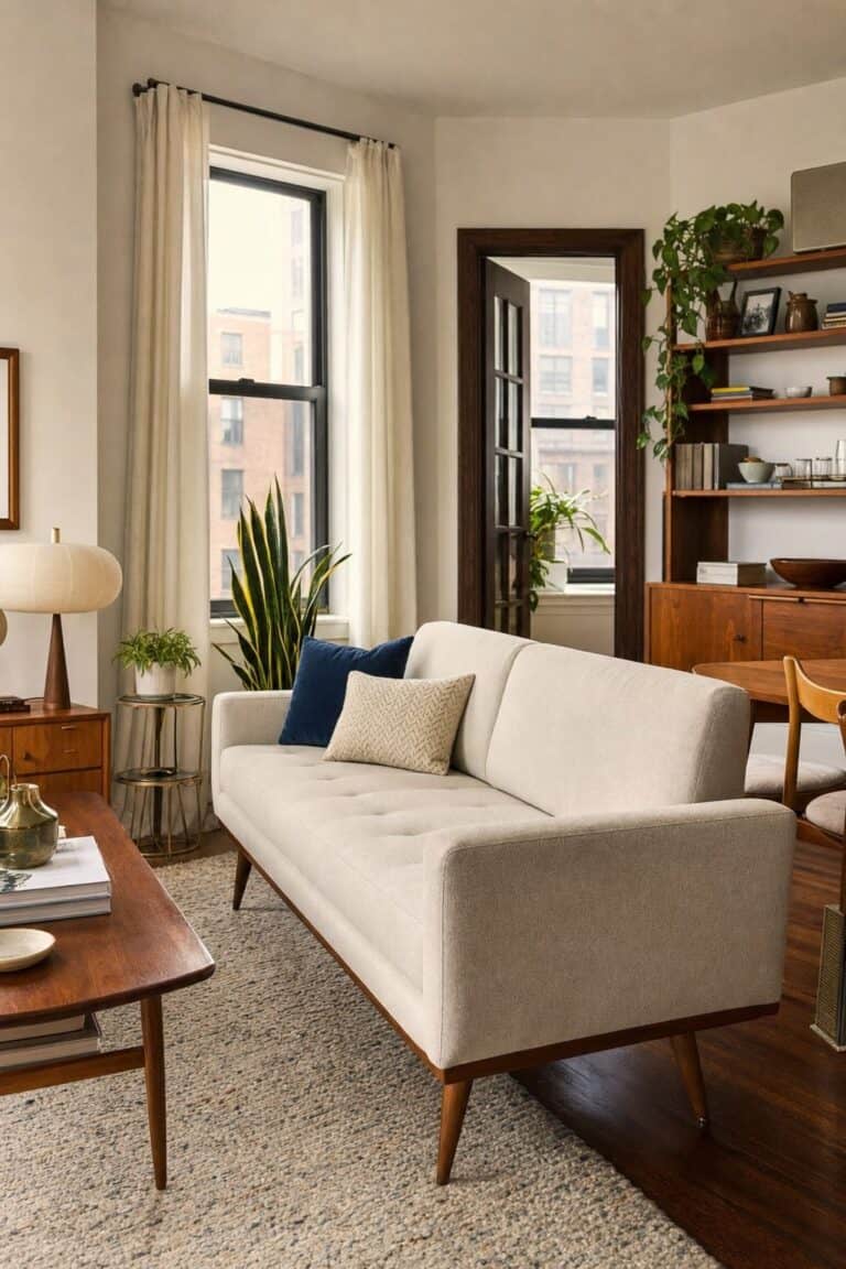 17 Mid-Century Modern Apartment Ideas for a Warm Small Space