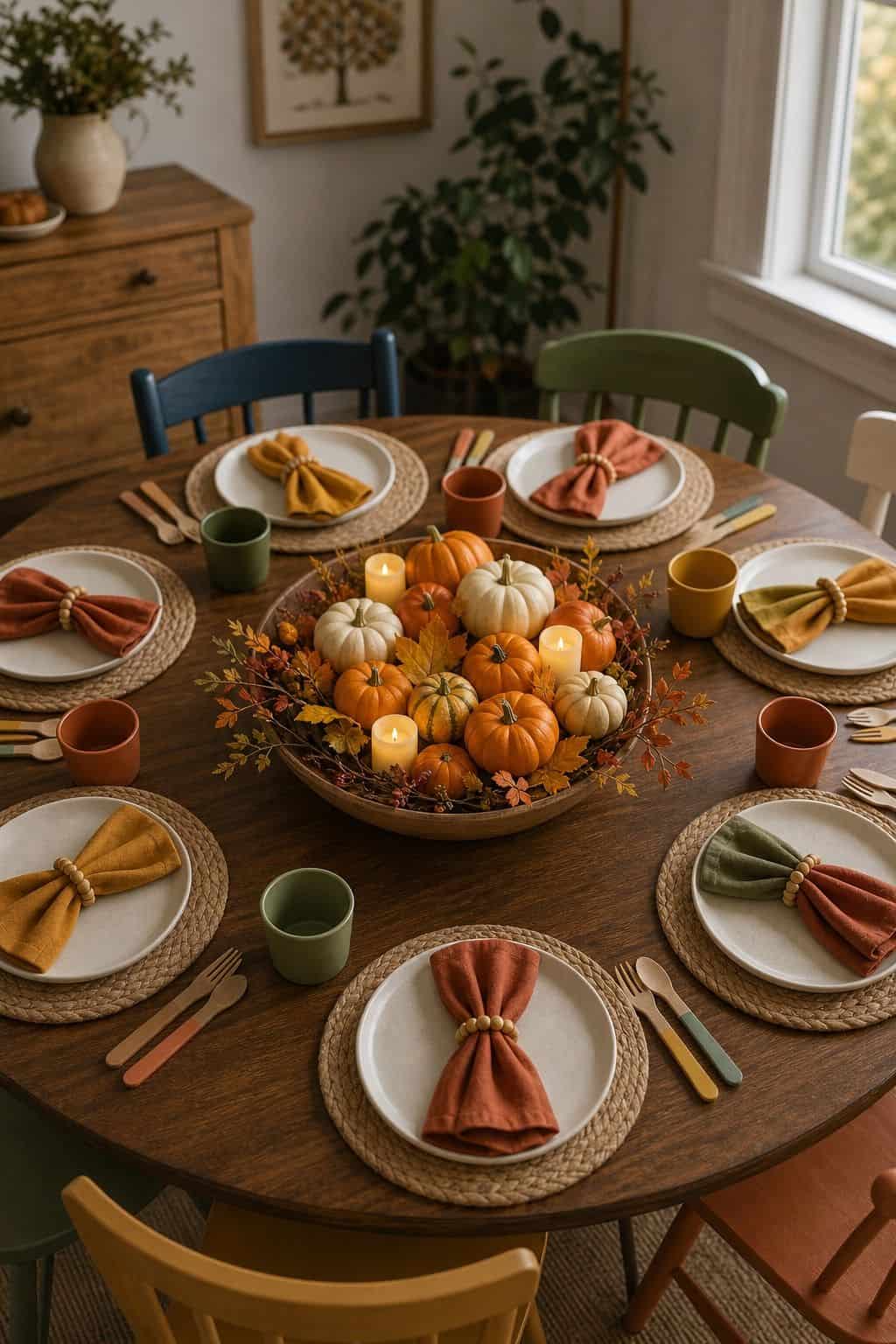 Bud Vases Between Plates shown as a realistic Pretty Wild World image for 20 Fall Wedding Table Decor Ideas for a Romantic Reception.