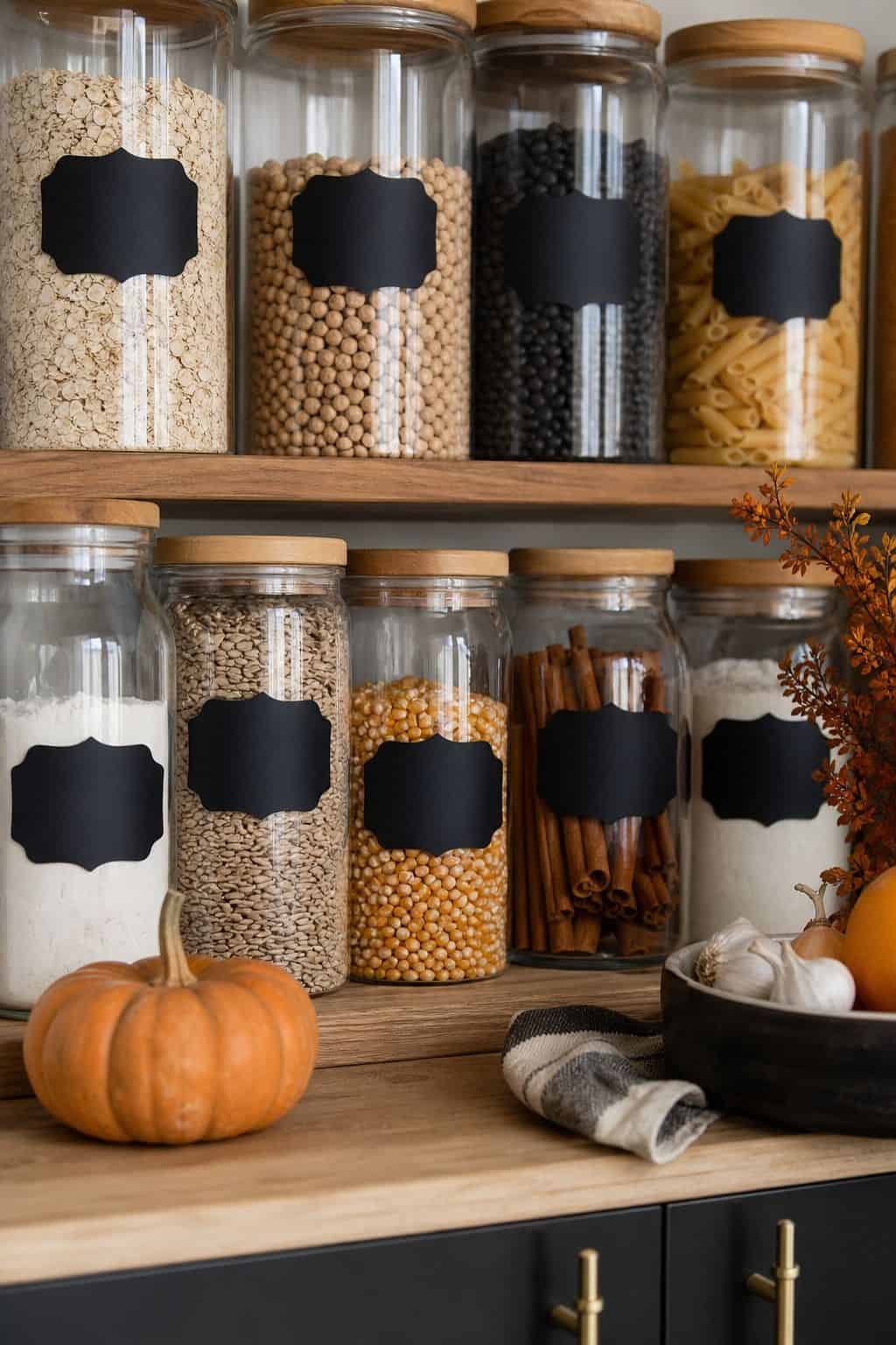 Pantry Jar Labels shown as a realistic Pretty Wild World image for 16 Halloween Kitchen Decor Ideas for a Festive Functional Space.