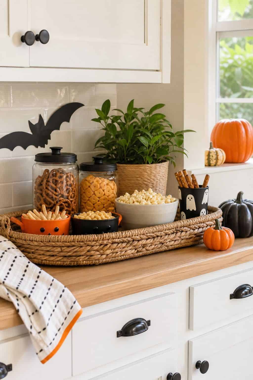 Kids Snack Zone shown as a realistic Pretty Wild World image for 16 Halloween Kitchen Decor Ideas for a Festive Functional Space.