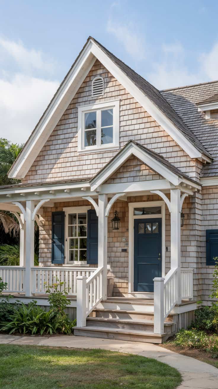 Explore coastal home exterior ideas that enhance your home's curb appeal with natural materials, light colors, and nautical accents for a serene coastal vibe.