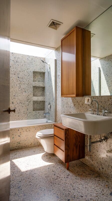 Upgrade your space with these mid-century modern bathroom ideas! Discover how to blend vintage charm with sleek, functional design for a timeless look.