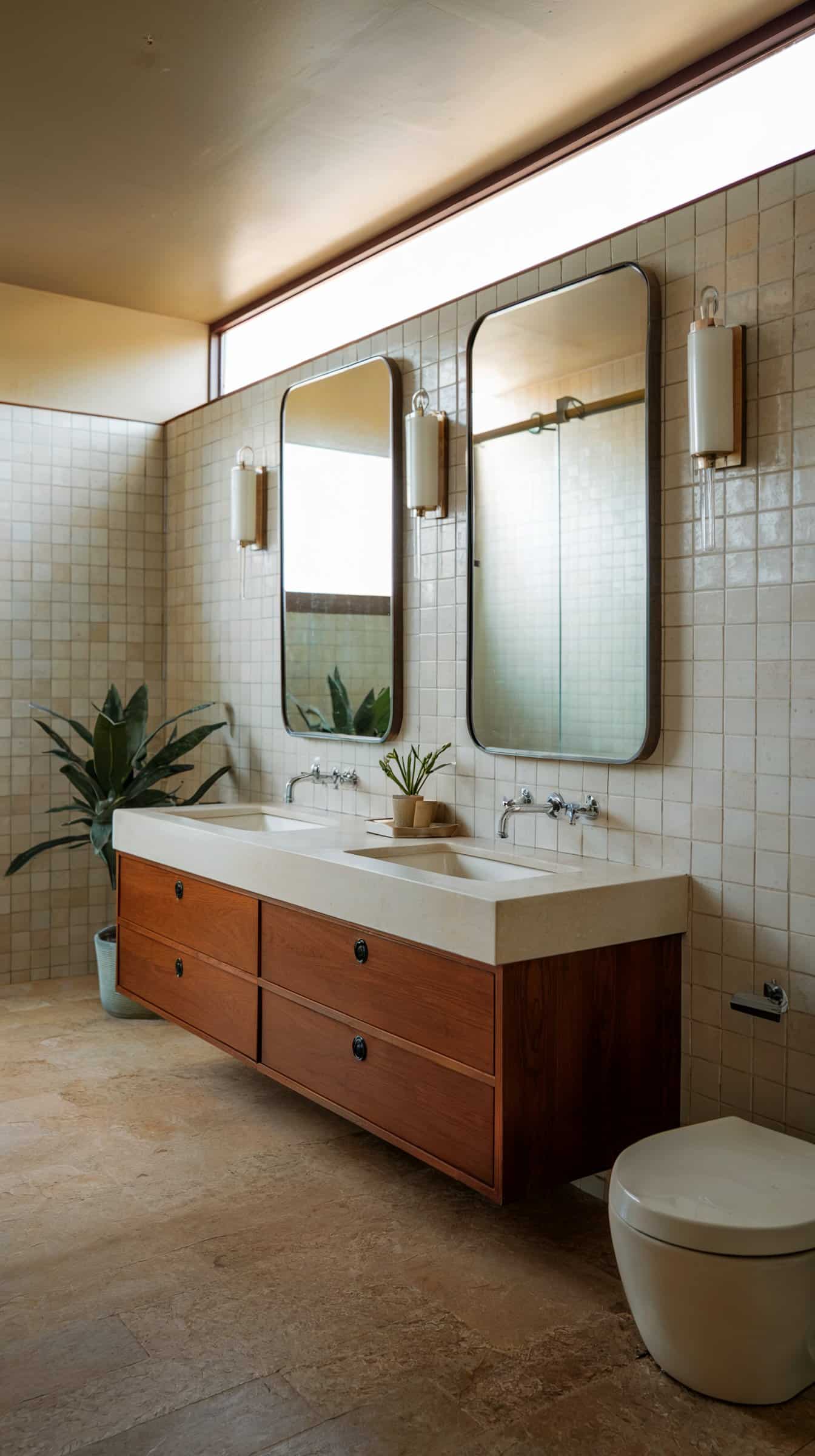 Upgrade your space with these mid-century modern bathroom ideas! Discover how to blend vintage charm with sleek, functional design for a timeless look.