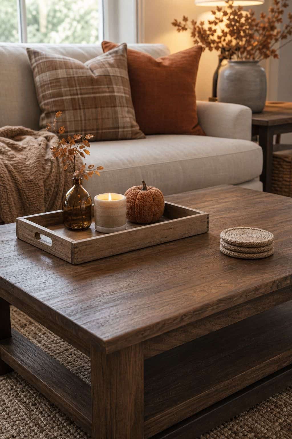 Quick Reset Rule shown as a realistic Pretty Wild World image for 16 Fall Coffee Table Decor Ideas for a Cozy Living Room.