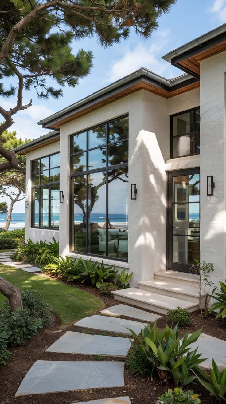 Explore coastal home exterior ideas that enhance your home's curb appeal with natural materials, light colors, and nautical accents for a serene coastal vibe.