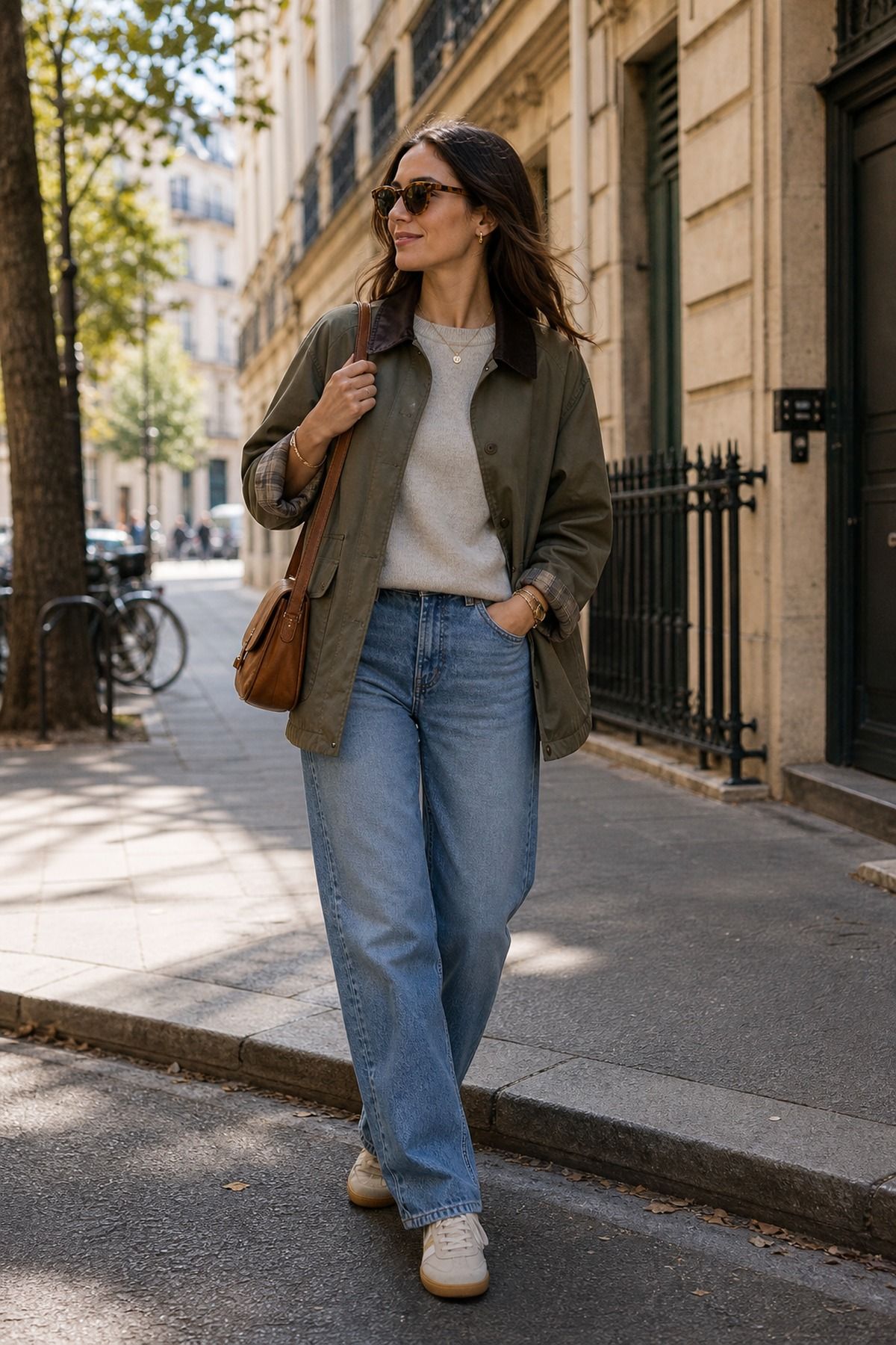 Early Fall Light Jacket Formula shown as a realistic Pretty Wild World image for 21 Europe Fall Outfits for Women for Trench Coats, Loafers, and Layered Days.