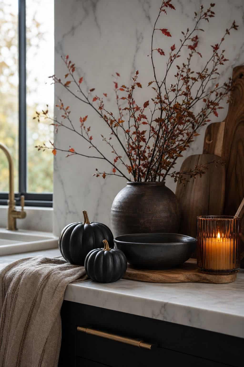 Kitchen Counter Mini Moment shown as a realistic Pretty Wild World image for 20 Halloween Decor Ideas for a Spooky Stylish Home.