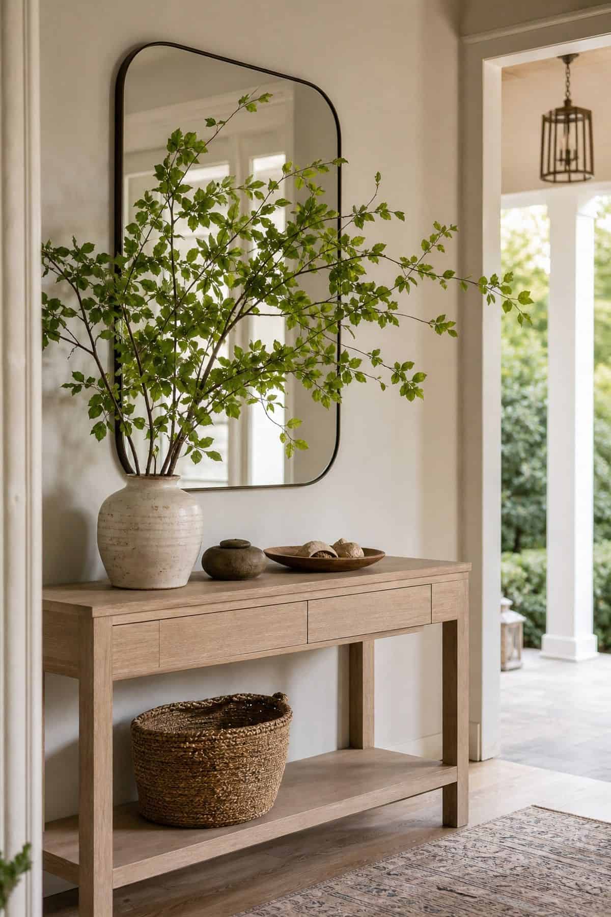 Fresh Branch Moment shown as a realistic Pretty Wild World image for 16 Summer Entry Table Decor Ideas for a Bright First Impression.