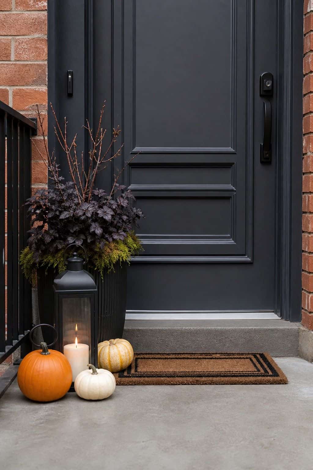 Small Porch Edit shown as a realistic Pretty Wild World image for 18 Front Porch Halloween Decor Ideas for a Spooky Welcome.