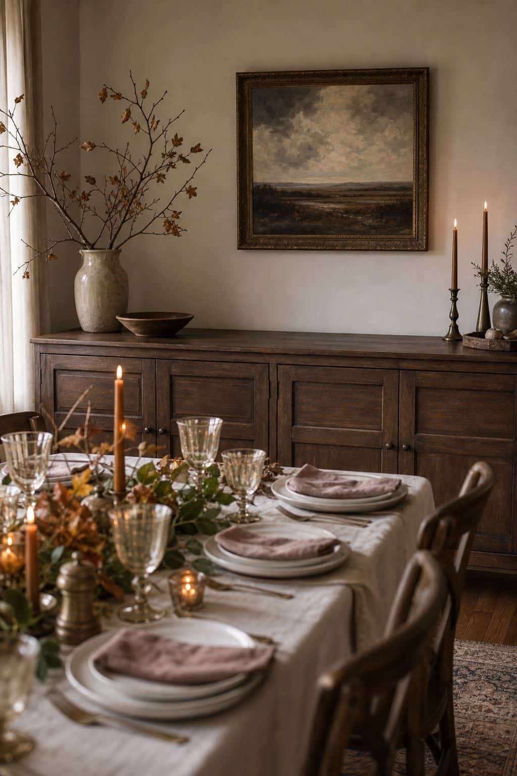 Brass Candle Cluster shown as a realistic Pretty Wild World image for 19 Thanksgiving Centerpiece Ideas That Keep the Table Easy.