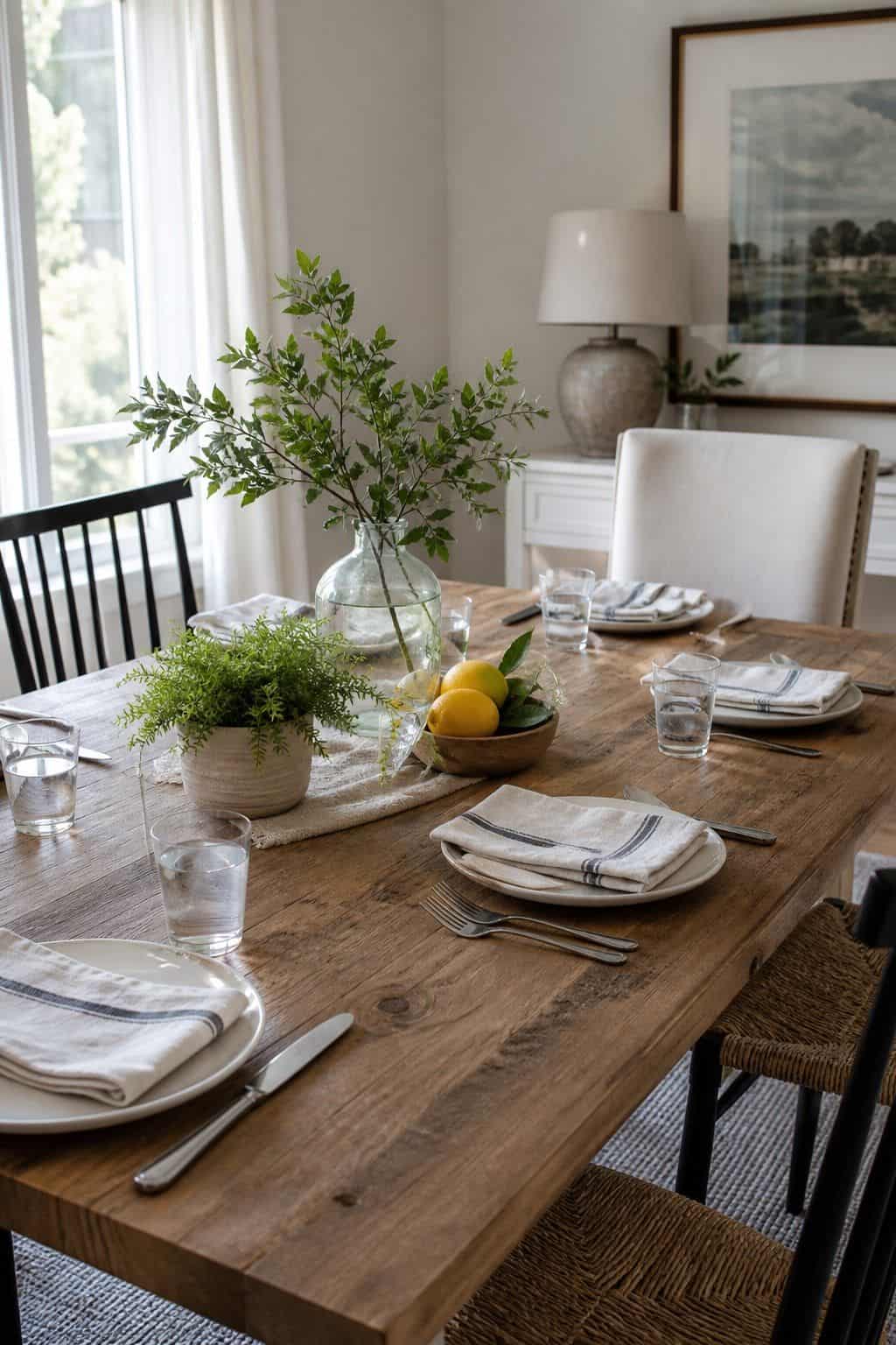 Long Table Center Line shown as a realistic Pretty Wild World image for 19 Thanksgiving Centerpiece Ideas That Keep the Table Easy.