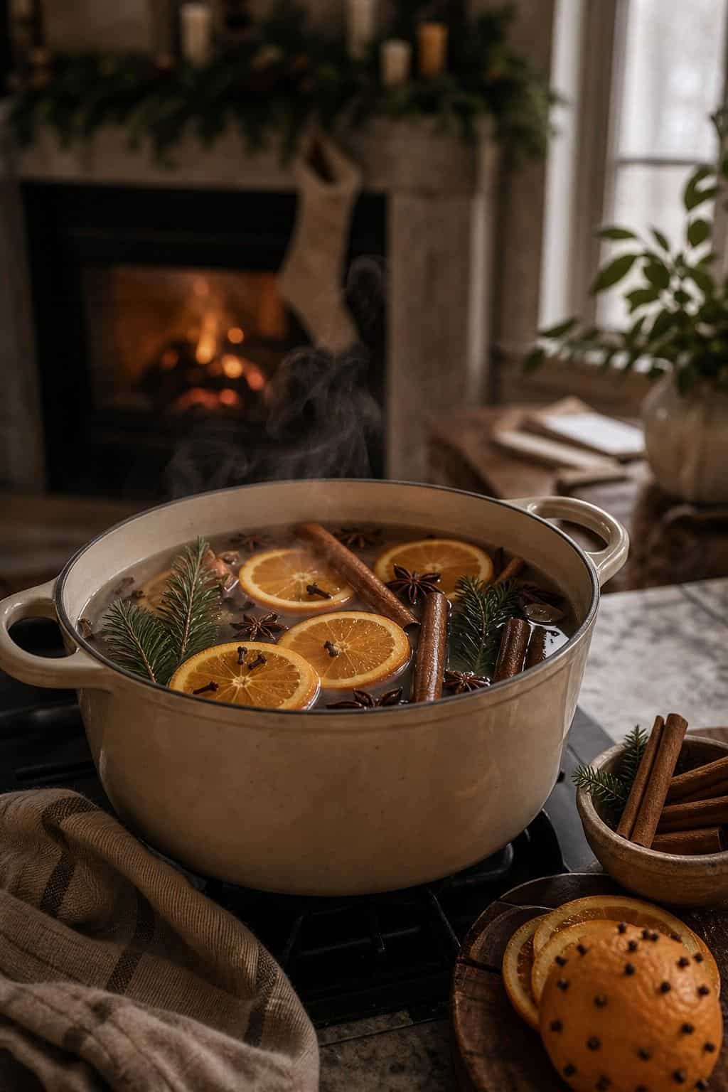 Cozy Christmas decor idea with scent that feels like baking in a warm holiday home.