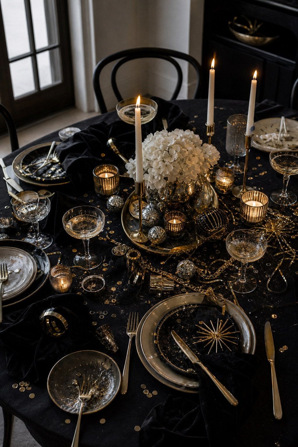 table that still feels chic styled on a New Year's Eve dinner table