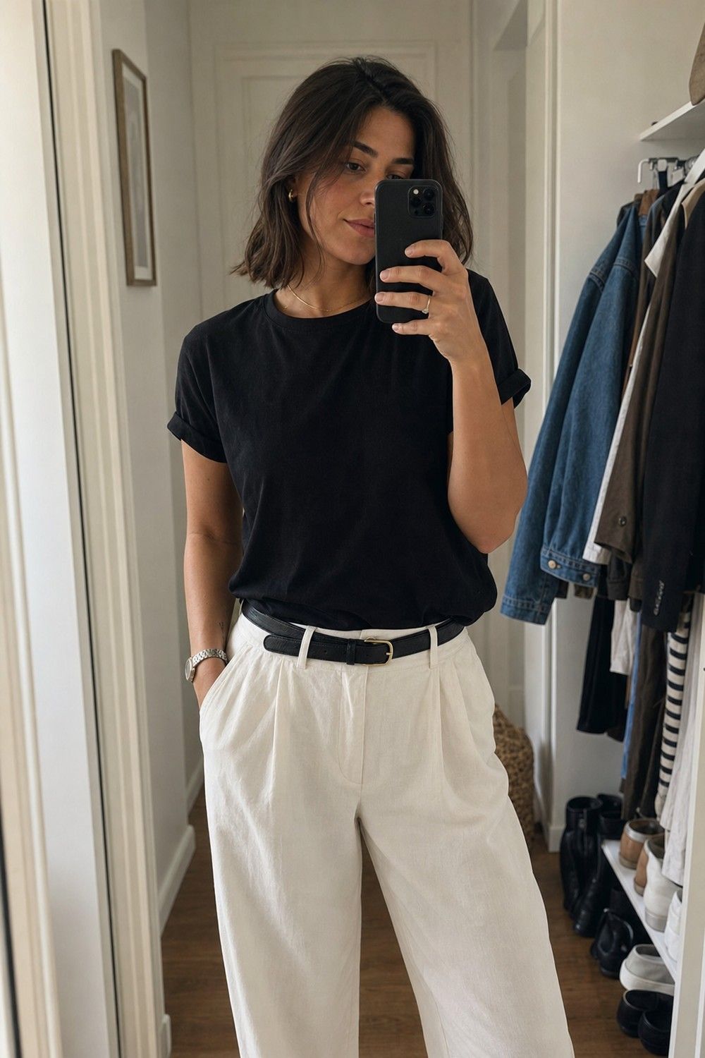 Black T Shirt shown as a realistic Pretty Wild World image for 21 Basic Clothes Essentials That Make Getting Dressed Easier.