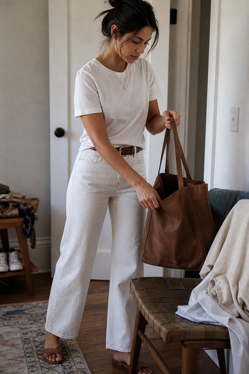 Everyday Tote Bag shown as a realistic Pretty Wild World image for 21 Basic Clothes Essentials That Make Getting Dressed Easier.