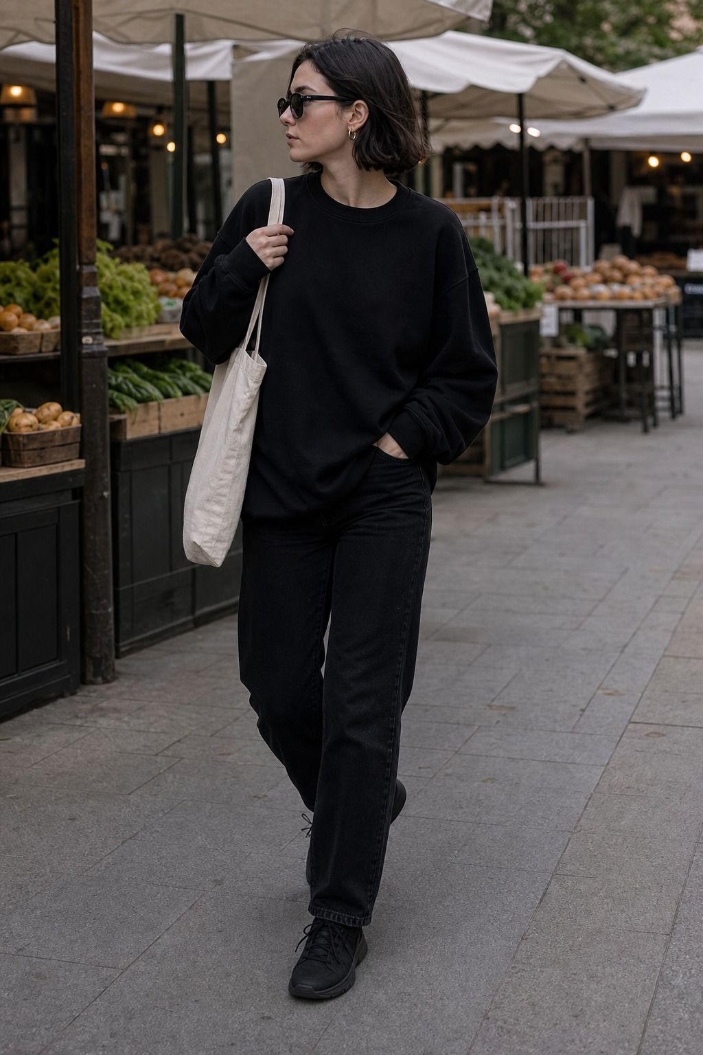 Weekend Clean Goth Uniform shown as a realistic Pretty Wild World image for 17 Clean Goth Outfit Ideas That Master the Minimalist Dark Aesthetic.